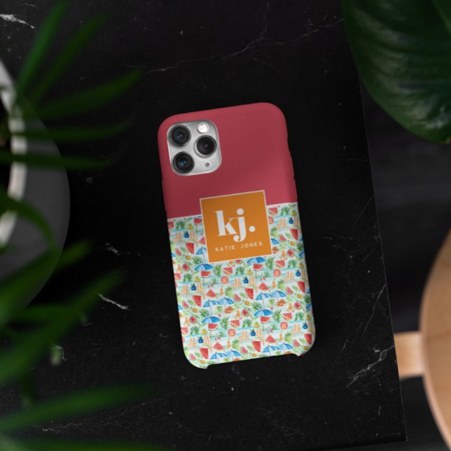 Coques Case-Mate iPhone Monogramme de style été amusant (Créateur téléchargé)