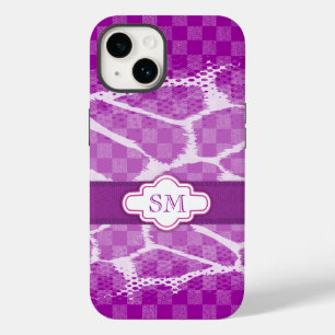 Coque Case-Mate iPhone monogramme de style poster de animal violet