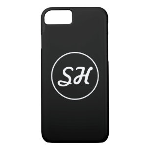 Case-Mate iPhone Case Monogramme de style rétro-moderne cool   Noir et b