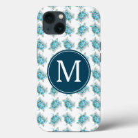 Monogramme de tortue de mer Téléphone de plage
