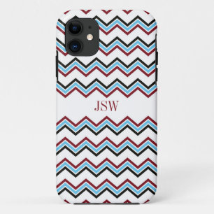 Case-Mate iPhone Case Monogramme de très bon goût de motif de rouge bleu