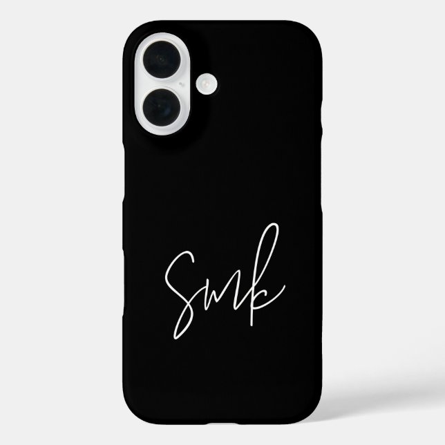 Coques Case-Mate iPhone Monogramme de typographie de script moderne (Verso)