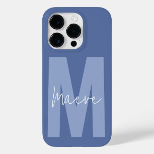 Coque Case-Mate iPhone Monogramme de typographie minimaliste moderne bleu