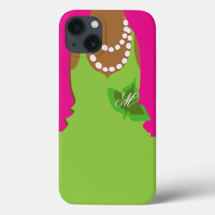 Coque Case-Mate iPhone Monogramme de vert de rose de la vie de sororité