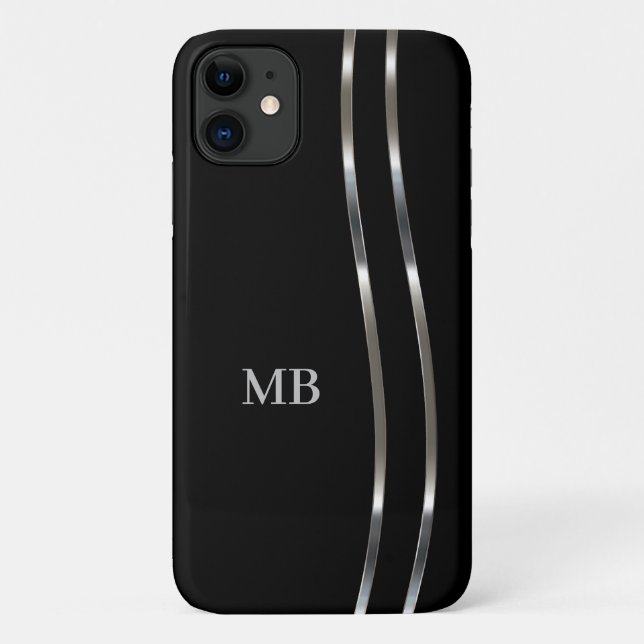 Coques Case-Mate iPhone Monogramme d'entreprise Cool moderne masculin (Dos)