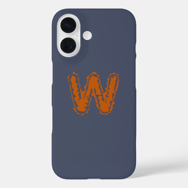 Coques Case-Mate iPhone Monogramme déplaisant avec collision orange sur bl (Verso)