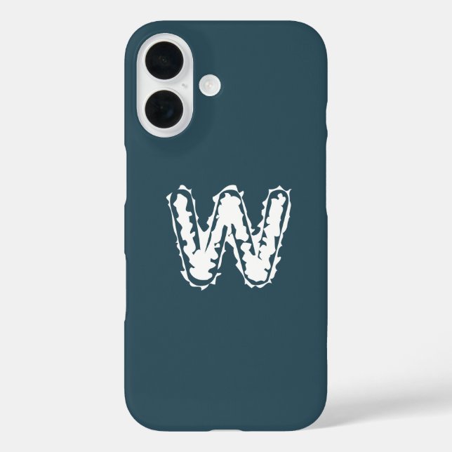 Coques Case-Mate iPhone Monogramme déplaisant blanc sur bleu (Verso)