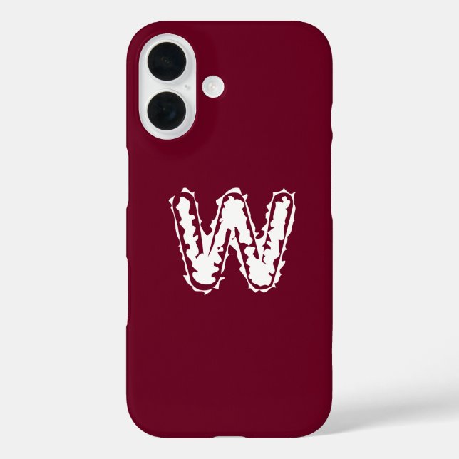 Coques Case-Mate iPhone Monogramme déplaisant blanc sur rouge (Verso)