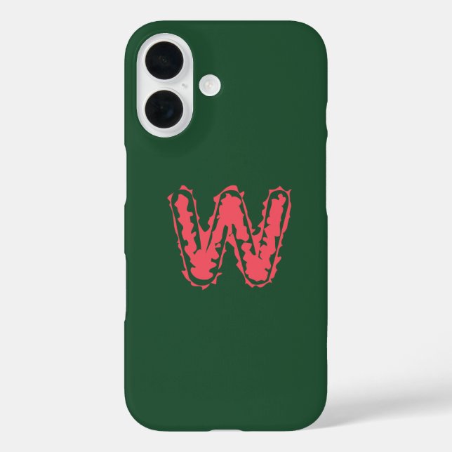 Coques Case-Mate iPhone Monogramme déplaisant s'accrochant rose sur vert (Verso)