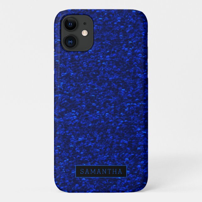 Coques Case-Mate iPhone Monogramme des séquences d'étincelles Royal Bleue  (Dos)