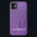 Case-Mate iPhone Case Monogramme diagonale violet Parties scintillant vi<br><div class="desc">Ce design élégant et girly est parfait pour la femme classe et élégante. Il présente un dégradé de parties scintillant violet brillant imprimé sur le dessus d'un arrière - plan violet violet violet violet violet. C'est un point de vue unique sur la tendance du gradient de parties scintillant qui est...</div>