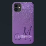 Case-Mate iPhone Case Monogramme diagonale violet Parties scintillant vi<br><div class="desc">Ce design élégant et girly est parfait pour la femme classe et élégante. Il présente un dégradé de parties scintillant violet brillant imprimé sur le dessus d'un arrière - plan violet violet violet violet violet. C'est un point de vue unique sur la tendance du gradient de parties scintillant qui est...</div>