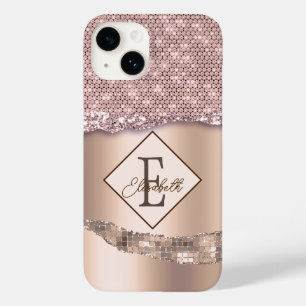 Coque Case-Mate iPhone Monogramme Diamants Cuivre Tendance