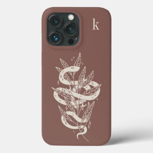 Case-Mate iPhone Case Monogramme d'illustration de serpent botanique mys