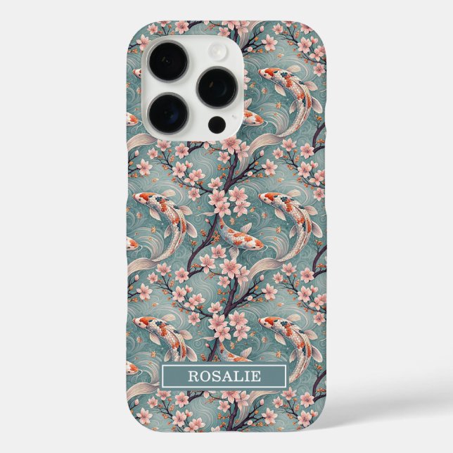 Coques Case-Mate iPhone Monogramme d'impression de poisson Koi Sakura japo (Verso)