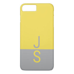 Case-Mate iPhone Case Monogramme d'initiales modernes jaune et gris