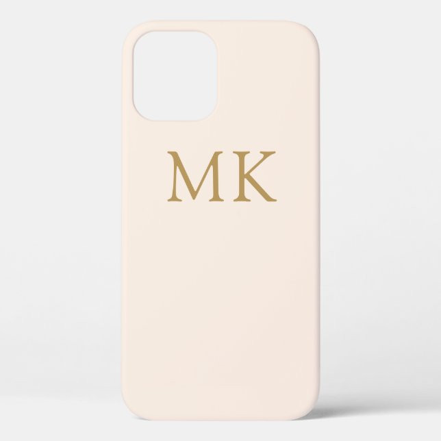 Coques Case-Mate iPhone Monogramme d'or rose pâle (Verso)