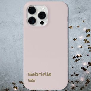 Coque Case-Mate iPhone Monogramme d'or rose pâle monochrome minimal simpl