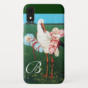 COQUE Case-Mate iPhone MONOGRAMME DU BABY SHOWER STORK TWIN