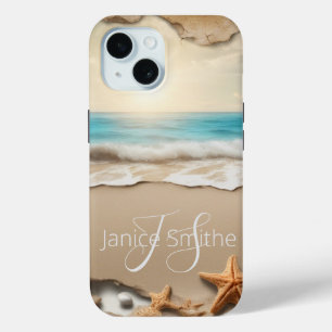 Coque Case-Mate iPhone Monogramme du coucher de soleil sur la plage