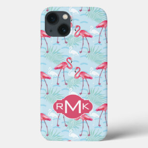 Coque Case-Mate iPhone Monogramme du motif   de Flamant rose