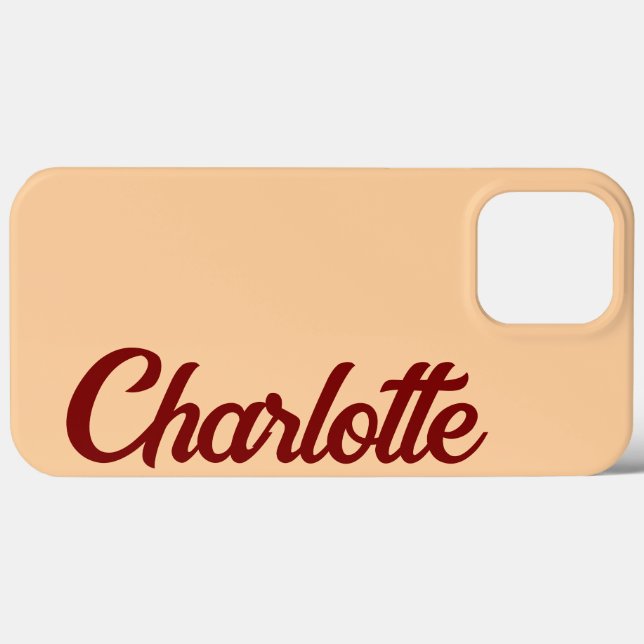 Coques Case-Mate iPhone Monogramme élégant classique personnalisé pêche (Verso (horizontal))