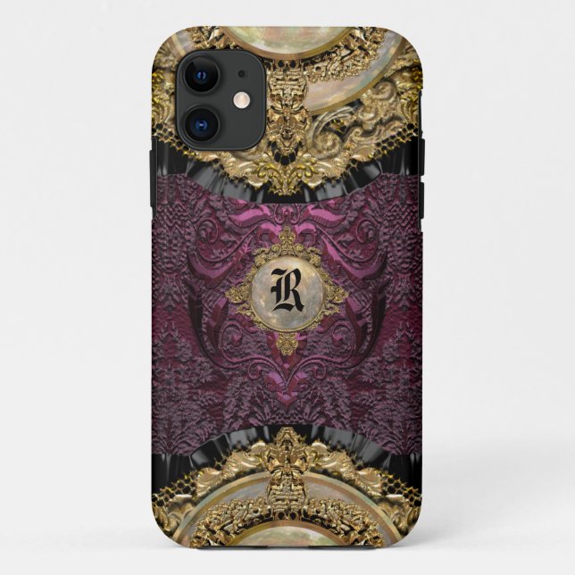 Coques Case-Mate iPhone Monogramme élégant de Chalchadoriz (Dos)
