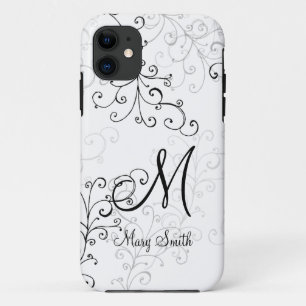 Coques Pour iPhone Monogramme élégant de coutume de remous