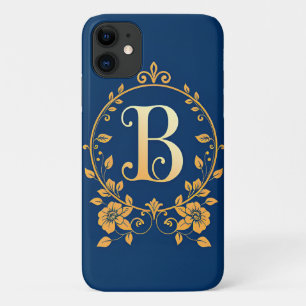 Case-Mate iPhone Case Monogramme élégant de la lettre B en or