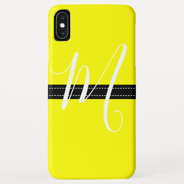 Coques Case-Mate iPhone Monogramme Elegant Jaune Couleur uni (Dos)