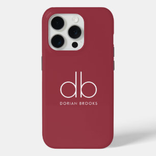 Coque Case-Mate iPhone Monogramme Élégant Minimal Classique Moderne Rouge