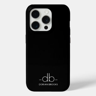 Coque Case-Mate iPhone Monogramme Élégant Minimal Noir Et Blanc