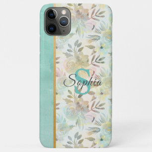Case-Mate iPhone Case Monogramme Elegant Mint Vert Aquarelle Floral