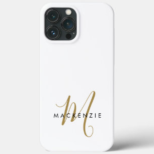 Case-Mate iPhone Case Monogramme élégant moderne en or blanc écriture
