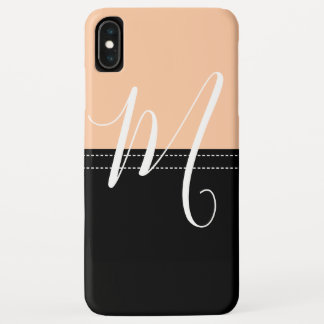 Case-Mate iPhone Case Monogramme Elegant Noir & Pêcher Couleur Solide