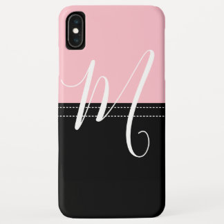 Case-Mate iPhone Case Monogramme Elegant noir & rose couleur solide
