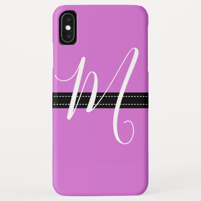 Coques Case-Mate iPhone Monogramme Elegant Orchid couleur solide (Dos)