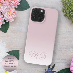 Coque Case-Mate iPhone Monogramme élégant personnalisé rose poudrée mauve