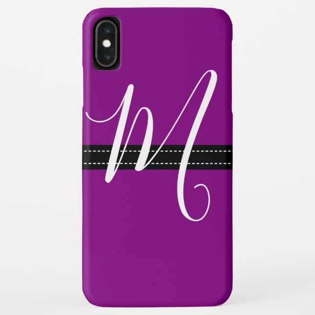 Coques Case-Mate iPhone Monogramme Elegant Purple Couleur Solide (Dos)