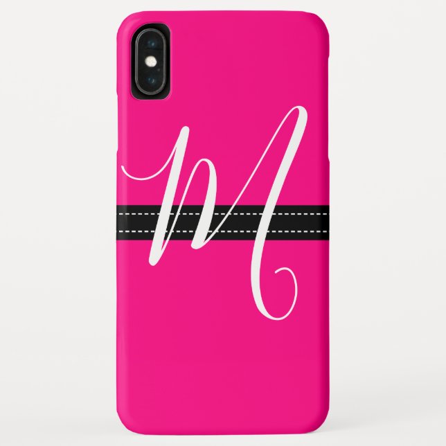 Coques Case-Mate iPhone Monogramme Elegant Rose couleur unie (Dos)