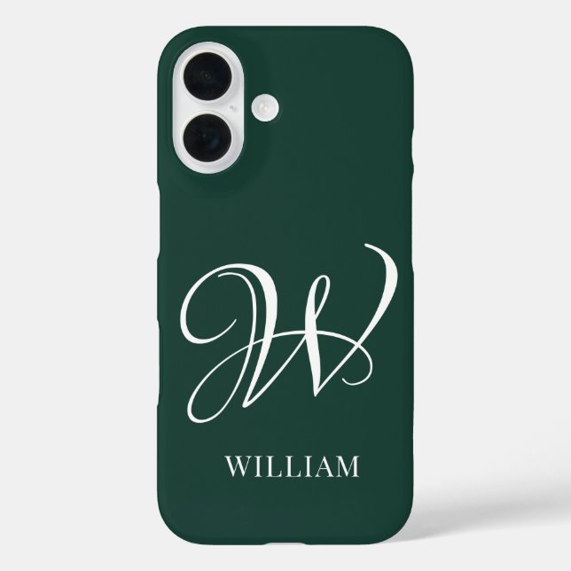 Coques Case-Mate iPhone Monogramme Émeraude Élégant Personnalisé Initial (Verso)