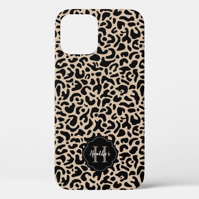 Coques Case-Mate iPhone Monogramme Empreinte de léopard (Verso)