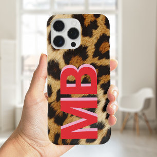 Coque iPhone 16 Pro Max Monogramme Empreinte de léopard