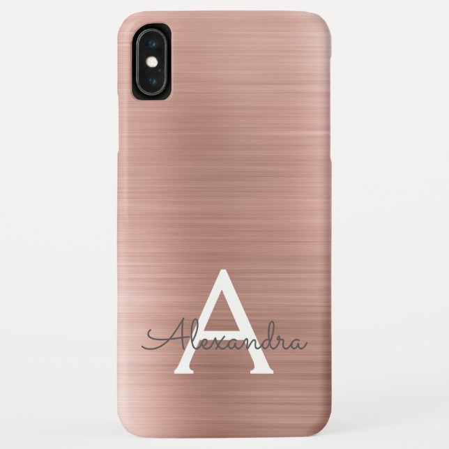 Coques Case-Mate iPhone Monogramme en acier inoxydable rose Rose Rose Rose (Dos)