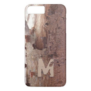 Coque Case-Mate iPhone Monogramme en bois d'écorce d'arbre d'épluchage