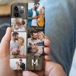 Case-Mate iPhone Case Monogramme en bois foncé Look 5 Photo<br><div class="desc">coque iphone customisé avec votre premier collage photo multi et arrière - plan de style bois de pays. Le modèle photo est configuré pour vous permettre d'ajouter vos photos, en travaillant dans le sens des aiguilles d'une montre en haut à droite. Le montage photo utilise des formats paysage et portrait...</div>