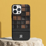 Coque Case-Mate iPhone Monogramme en cuir gravé<br><div class="desc">Cette conception peut être personnalisée en choisissant l'option Modifier la conception. Vous pouvez également transférer sur d'autres objets. Contactez-moi à l'adresse colorflowcreations@gmail.com ou utilisez l'option conversation en haut de la page si vous souhaitez avoir cette conception sur un autre produit ou si vous avez besoin d'aide pour cette conception. Le...</div>
