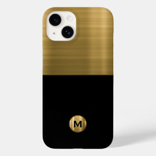 Coque Case-Mate iPhone Monogramme en métal brossé noir de luxe