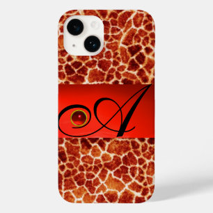 COQUES POUR iPhone MONOGRAMME EN PIERRE DE GIRAFFE,