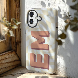 Coque Pour iPhone 16 Monogramme esthétique du tableau de contrôle rétro